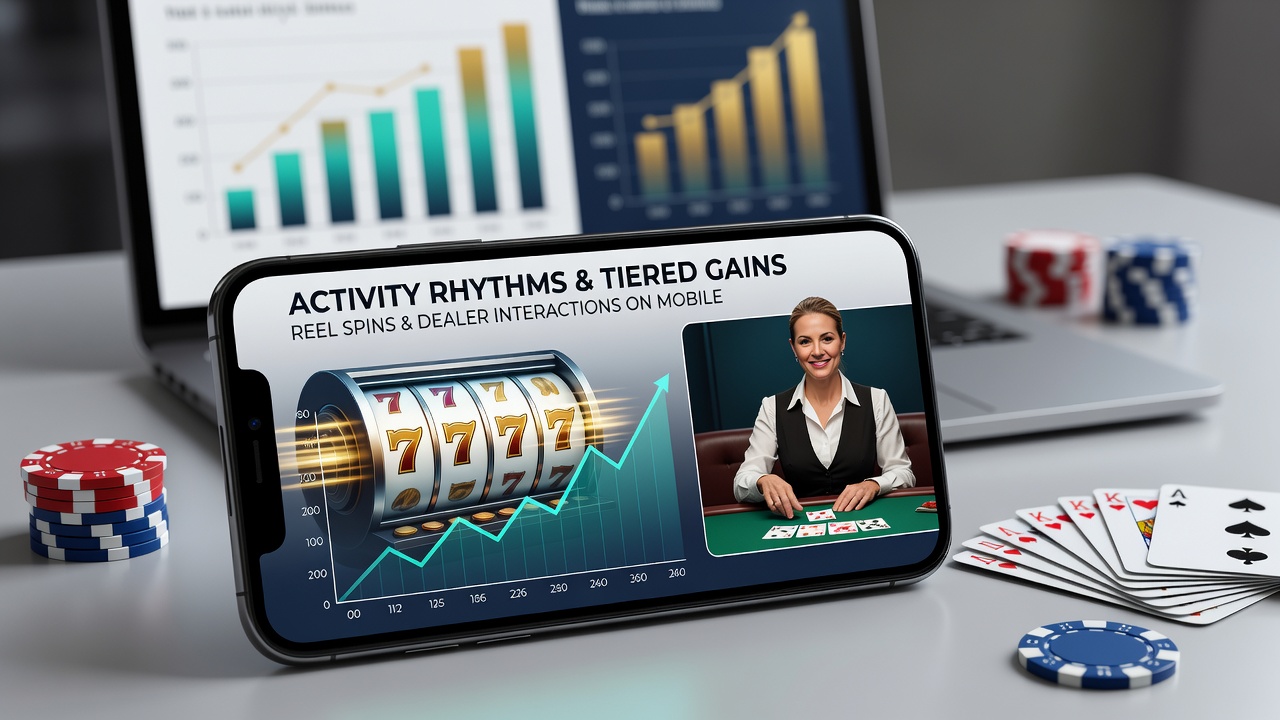 Mobile Casino-Aktivitätsmuster mit Walzenspins und Live-Dealer-Interaktionen