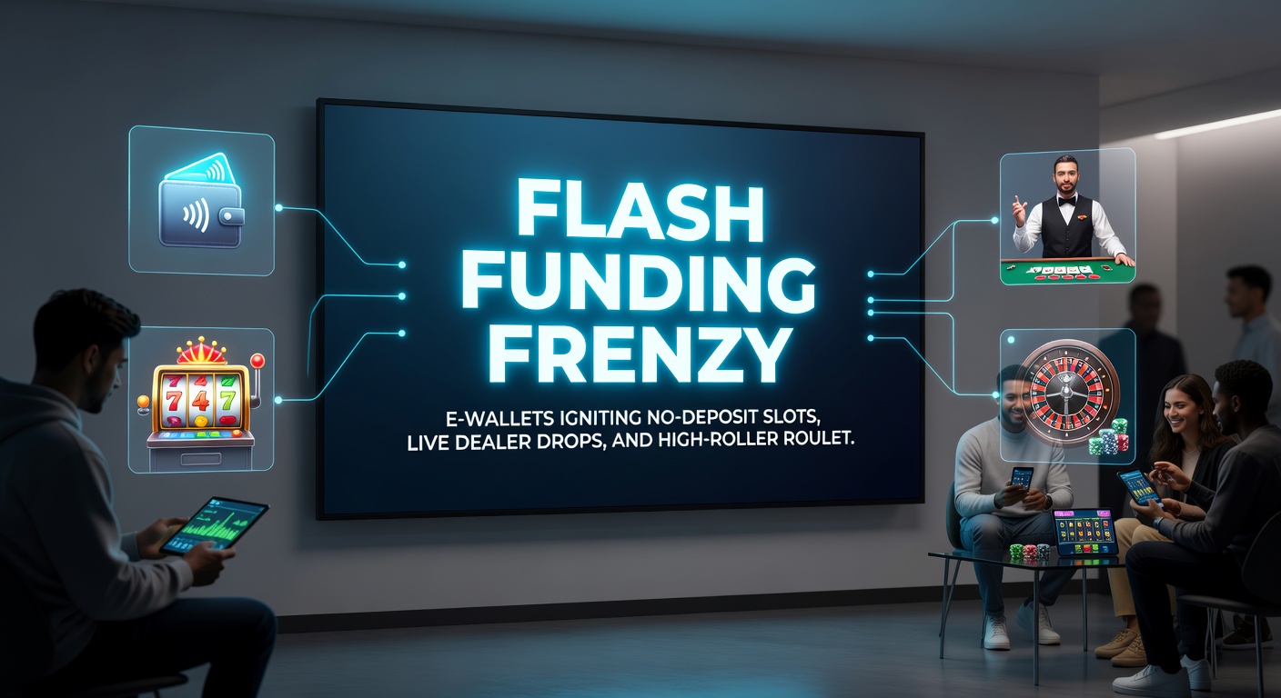 Live-Dealer-Tisch mit Roulette-Rad, E-Wallet-Icons und fallenden Bonus-Chips, die den Frenzy-Effekt visualisieren