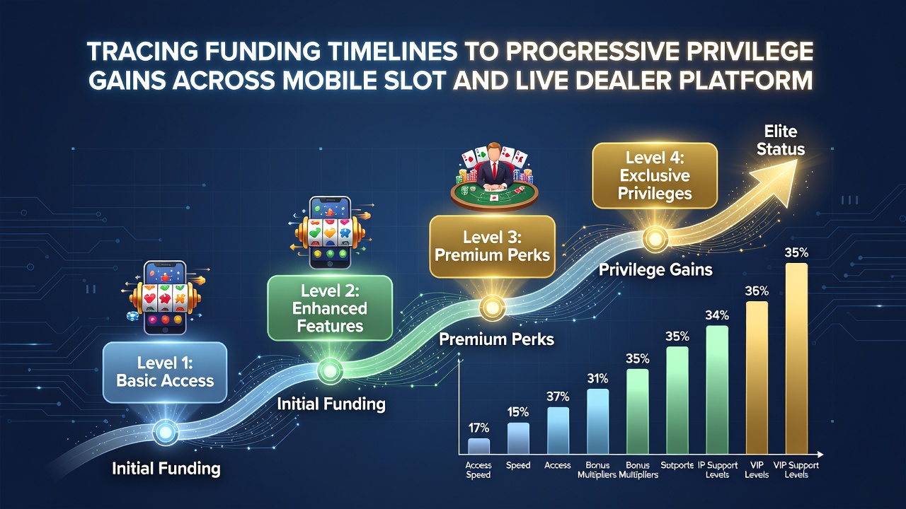Darstellung von Finanzierungsverläufen und gestaffelten Privilegien in mobilen Slot- und Live-Dealer-Umgebungen
